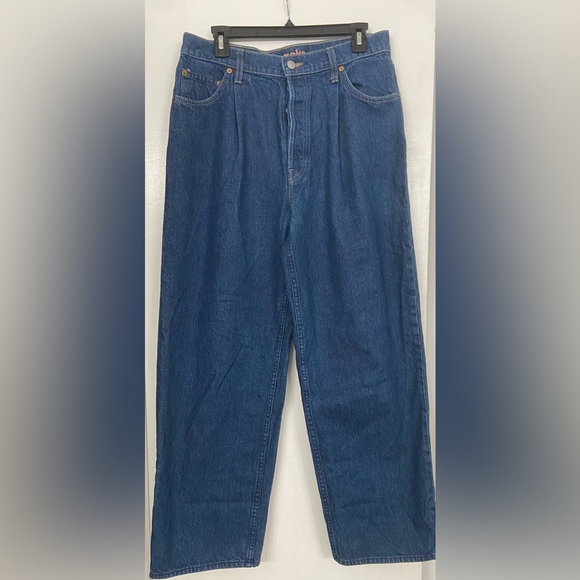 MOTHER Snacks! Pleated Fun Dip Puddle Jeans Cold Brew Dark Wash Blue Size 29 - Picture 8 of 11